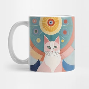 Hilma af Klint's Abstract Feline Fantasy: Whimsical Reverie Mug
